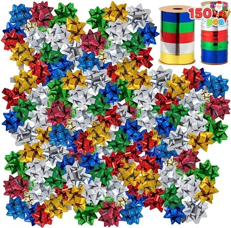150pcs Christmas Self Adhesive Gift Bows 1in 4 150pcs Christmas Self Adhesive Gift Bows 1in - Image 2