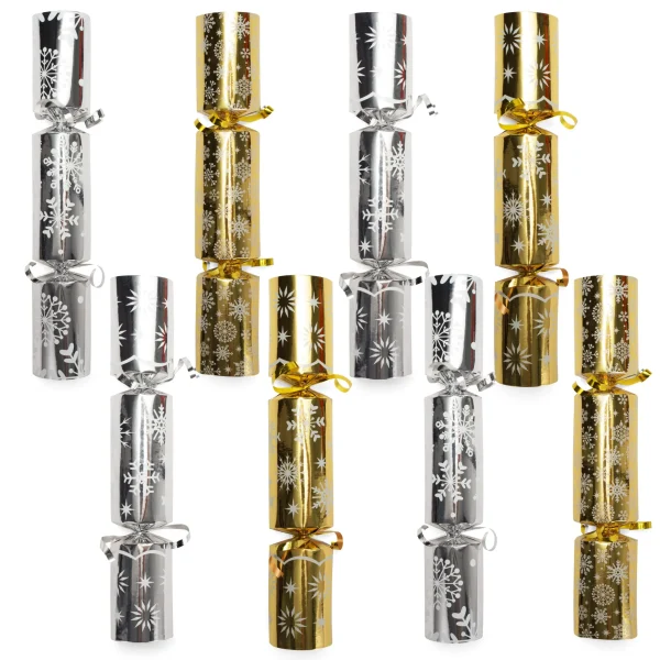 8pcs No Push Bubble Gold And Silver Snowflake Christmas Cracker 3 8pcs No Push Bubble Gold And Silver Snowflake Christmas Cracker