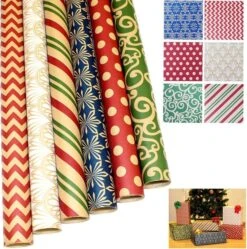 6Pcs Kraft Wrapping Paper 30in -Christmas Favors Shop 10273 1 600x606 1