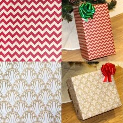 6Pcs Kraft Wrapping Paper 30in -Christmas Favors Shop 10273 3 600x600 1