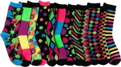 12pcs Paint Splash Patterned Colorful Socks Women -Christmas Favors Shop 12 Pairs Paint Splash Patterned Crew Socks 3 result