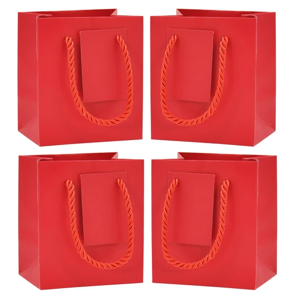 12pcs Red Premium Paper Goodie Bags 3 12pcs Red Premium Paper Goodie Bags