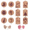 120pcs Kraft Paper Buffalo Plaid Christmas Gift Tags