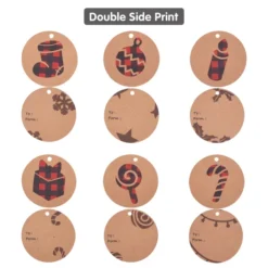 120pcs Kraft Paper Buffalo Plaid Christmas Gift Tags 10 120pcs Kraft Paper Buffalo Plaid Christmas Gift Tags -Christmas Favors Shop 120Pcs Buffalo Plaid Kraft Hanging Tags 2 result 600x600 1