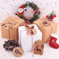 120pcs Kraft Paper Buffalo Plaid Christmas Gift Tags 13 120pcs Kraft Paper Buffalo Plaid Christmas Gift Tags -Christmas Favors Shop 120Pcs Buffalo Plaid Kraft Hanging Tags 5 result 600x600 1