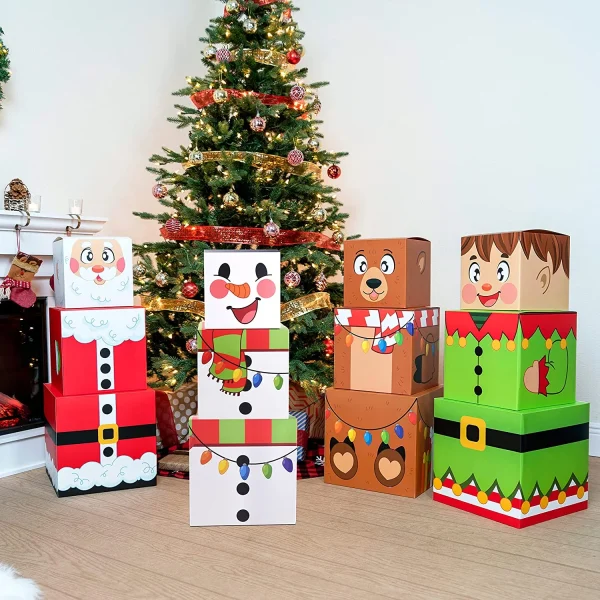 12pcs Stackable Christmas Characters Gift Boxes 4 12pcs Stackable Christmas Characters Gift Boxes - Image 2