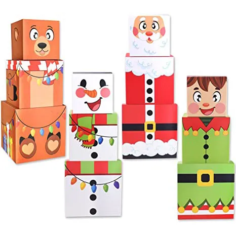 12pcs Stackable Christmas Characters Gift Boxes 3 12pcs Stackable Christmas Characters Gift Boxes