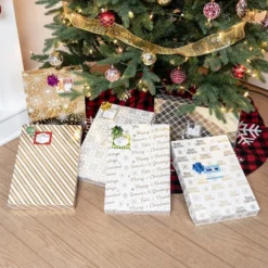 12pcs Gold Foiled Christmas Shirt Gift Boxes