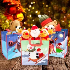 12pcs Reusable Christmas Grocery Bags With Handles -Christmas Favors Shop 12Pcs Christmas Reusable Grocery Bags with Handle 3 result 600x600 1