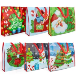 12pcs Large Reusable Christmas Tote Bag 10 12pcs Large Reusable Christmas Tote Bag -Christmas Favors Shop 12Pcs Christmas Tote Bags 6 result 600x600 1