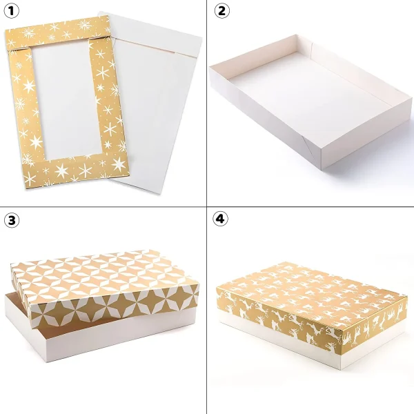 12pcs Foil Golden Patterned Christmas Wrapping Boxes 8 12pcs Foil Golden Patterned Christmas Wrapping Boxes - Image 6