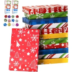 12pcs Christmas Shirt Gift Boxes With Pull Bows And Tag