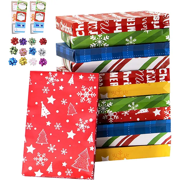 12pcs Christmas Shirt Gift Boxes With Pull Bows And Tag 3 12pcs Christmas Shirt Gift Boxes With Pull Bows And Tag