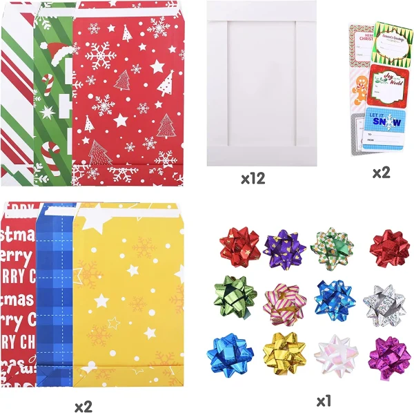 12pcs Christmas Shirt Gift Boxes With Pull Bows And Tag 5 12pcs Christmas Shirt Gift Boxes With Pull Bows And Tag - Image 3