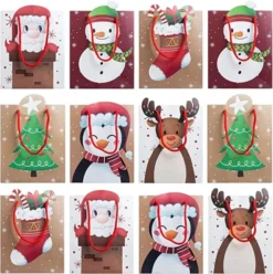 12pcs Christmas Reusable Kraft Paper Bag With Handle 11 12pcs Christmas Reusable Kraft Paper Bag With Handle -Christmas Favors Shop 12Pcs Kraft Gift Bags 4 600x603 1