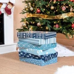 12pcs Snowy Blue Shirt Christmas Gift Box