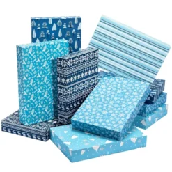 12pcs Snowy Blue Shirt Christmas Gift Box -Christmas Favors Shop 12Pcs Snowy Blue Shirt Wrap Boxes 3 result 600x600 1