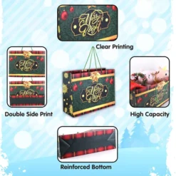 12pcs Large Christmas Gift Bags -Christmas Favors Shop 12Pcs Vintage Set XL Paper Bags 5 result result 600x600 1
