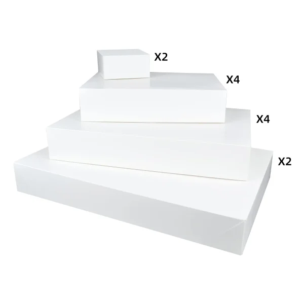 12pcs Assorted White Christmas Shirt Boxes For Gifts Set 4 12pcs Assorted White Christmas Shirt Boxes For Gifts Set - Image 2