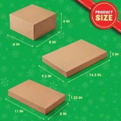 12pcs Christmas Cardboard Brown Kraft Boxes -Christmas Favors Shop 12pcs Christmas Cardboard Brown Kraft Boxes 3 600x600 1