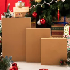 12pcs Christmas Cardboard Brown Kraft Boxes -Christmas Favors Shop 12pcs Christmas Cardboard Brown Kraft Boxes 4 600x600 1