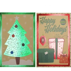 12pcs Christmas Foil Kraft Gift Boxes With 3 Sizes -Christmas Favors Shop 12pcs Christmas Foil Kraft Gift Boxes with 3 Sizes 1