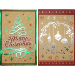 12pcs Christmas Foil Kraft Gift Boxes With 3 Sizes -Christmas Favors Shop 12pcs Christmas Foil Kraft Gift Boxes with 3 Sizes 3