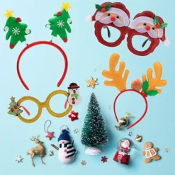 12pcs Christmas Headbands And Glasses Frames Set 12 12pcs Christmas Headbands And Glasses Frames Set -Christmas Favors Shop 12pcs Christmas Headbands And Glasses Frames Set 4 600x600 1