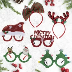 12pcs Christmas Headbands And Glasses Frames Set 13 12pcs Christmas Headbands And Glasses Frames Set -Christmas Favors Shop 12pcs Christmas Headbands And Glasses Frames Set 7 600x600 1