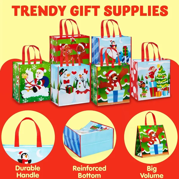 12pcs Extra Large Reusable Christmas Tote Bag 6 12pcs Extra Large Reusable Christmas Tote Bag - Image 4