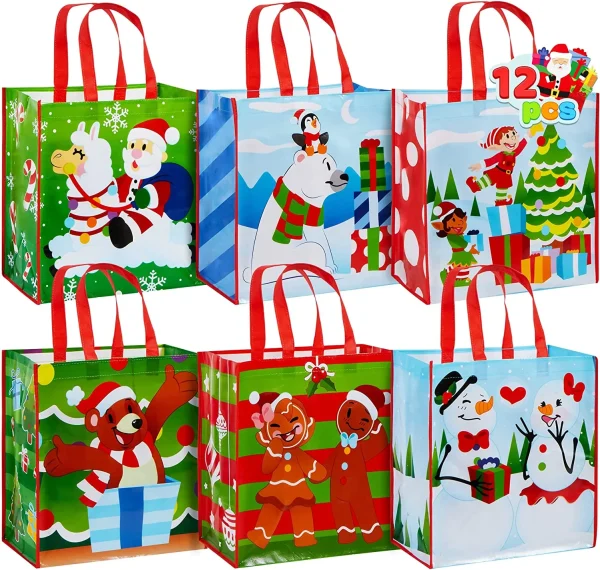 12pcs Extra Large Reusable Christmas Tote Bag 4 12pcs Extra Large Reusable Christmas Tote Bag - Image 2