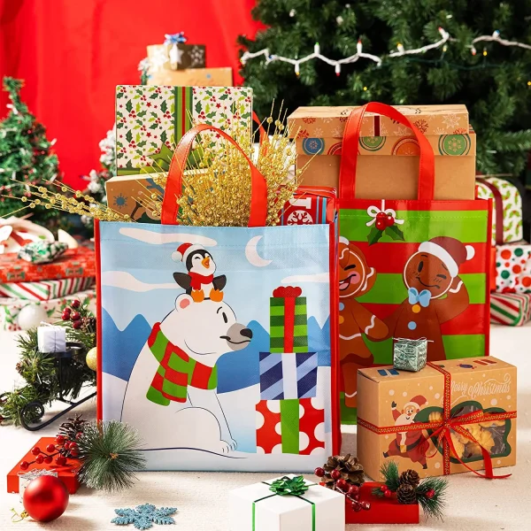 12pcs Extra Large Reusable Christmas Tote Bag 3 12pcs Extra Large Reusable Christmas Tote Bag