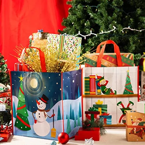 12pcs Large Tote Bags Late Night Christmas Colors 3 12pcs Large Tote Bags Late Night Christmas Colors