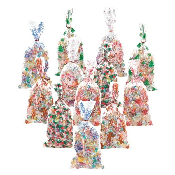 150pcs Clear Christmas Cellophane Treat Bag 5 150pcs Clear Christmas Cellophane Treat Bag - Image 3
