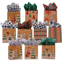 150pcs Black And White Buffalo Plaid Tissue Paper