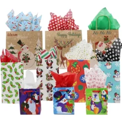 150pcs Assorted Christmas Tissue Wrapping Paper
