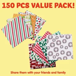 150pcs Assortment Christmas Tissue Paper Decorations -Christmas Favors Shop 150pcs Assortment Christmas Tissue Paper Decorations 3 结果 600x600 1