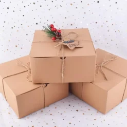 16pcs Christmas Kraft Gift Boxes With Grass Twines 10 16pcs Christmas Kraft Gift Boxes With Grass Twines -Christmas Favors Shop 16Pcs Kraft Paper Assorted Gift Box Set with Grass Twines 3 600x600 1