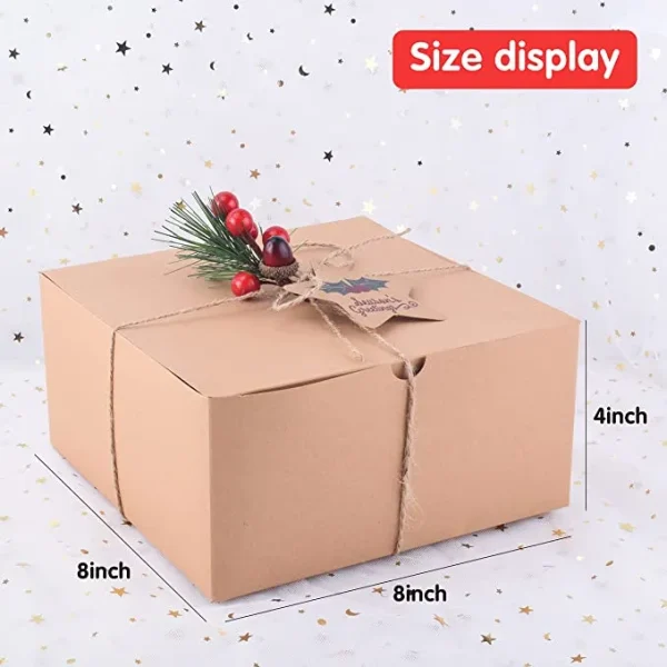 16pcs Christmas Kraft Gift Boxes With Grass Twines 7 16pcs Christmas Kraft Gift Boxes With Grass Twines - Image 5