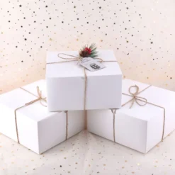 16pcs White Christmas Gift Boxes