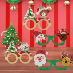 18pcs Christmas Glitter Glasses Frames -Christmas Favors Shop 18 Piece Christmas Glass Frames 4 result
