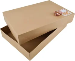 18pcs Large Kraft Christmas Shirt Gift Boxes With Stickers 10 18pcs Large Kraft Christmas Shirt Gift Boxes With Stickers -Christmas Favors Shop 18Pcs Kraft Gift Box with Vintage Style Stickers 5 600x490 1