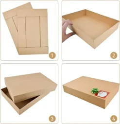 18pcs Large Kraft Christmas Shirt Gift Boxes With Stickers 11 18pcs Large Kraft Christmas Shirt Gift Boxes With Stickers -Christmas Favors Shop 18Pcs Kraft Gift Box with Vintage Style Stickers 7 600x620 1