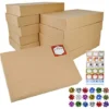 18pcs Large Kraft Christmas Shirt Gift Boxes With Stickers -Christmas Favors Shop 18Pcs Kraft Gift Box with Vintage Style Stickers 结果