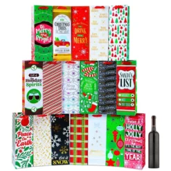 18pcs Christmas Wine Bottle Gift Bags