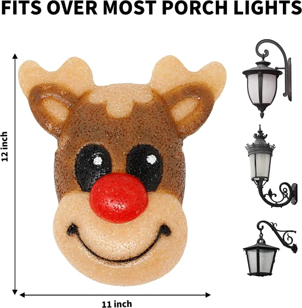 2pcs Porch Light Cover Reindeer Christmas Decorations 5 2pcs Porch Light Cover Reindeer Christmas Decorations - Image 3