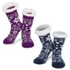 2pcs Women Soft Fuzzy Slipper Socks Navy Blue & Purple 2 2pcs Women Soft Fuzzy Slipper Socks Navy Blue & Purple -Christmas Favors Shop 2 Pack Womens Christmas Slipper Socks Blue amp Purple 600x600 1