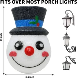 2pcs Snowman Christmas Porch Light Cover 10 2pcs Snowman Christmas Porch Light Cover -Christmas Favors Shop 2 Pcs Christmas Snowman Porch Light Cover 3 result 600x613 1