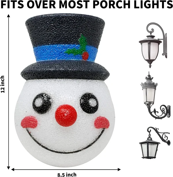 2pcs Snowman Christmas Porch Light Cover 5 2pcs Snowman Christmas Porch Light Cover - Image 3