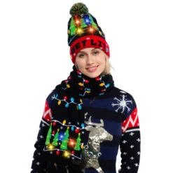 2pcs Christmas Tree LED Light Up Beanie Cap & Scarf 9 2pcs Christmas Tree LED Light Up Beanie Cap & Scarf -Christmas Favors Shop 2 Piece Christmas Tree Lit up Beanie and Scarf 3 result 600x600 1